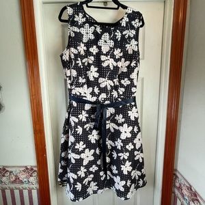 A Line Dress with Floral & Gingham Patterns.